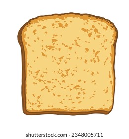 Ilustración de una rebanada de pan, tostadas, al estilo de las caricaturas