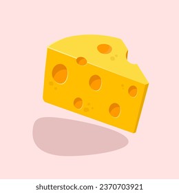 illustration of a slice of cheese isolated