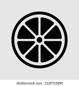 illustration of a slice of citrus fruit, lemon. solid icon