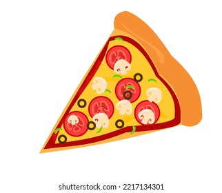 illustration of a slice of pizza. Italian Pizza