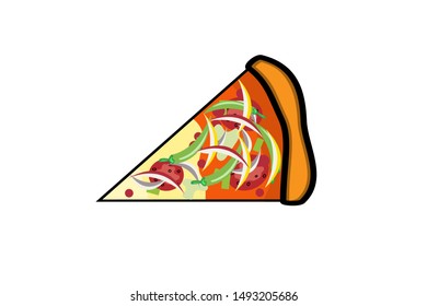 illustration of a slice of pizza. type of mexican pizza. for business, food, art, posters, logos.