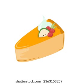 An illustration of slice of pumpkin cake for autumn party