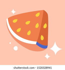 illustration of a slice of sliced watermelon