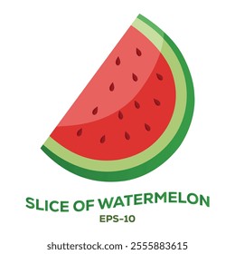 Illustration of Slice of watermelon isolated on white