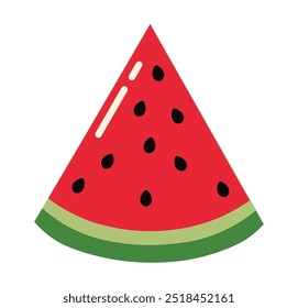 illustration of a slice of watermelon on a white background