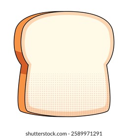 Illustration of a slice of white bread on a white background