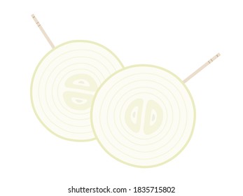 An illustration of sliced ​​onions.