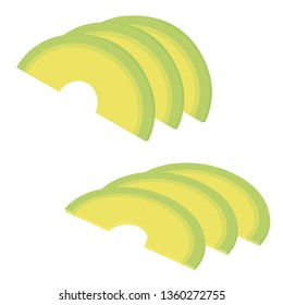 Illustration sliced avocado fruit