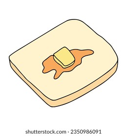 
Illustration of Sliced Bread and Butter in a Charming and Minimalist Style