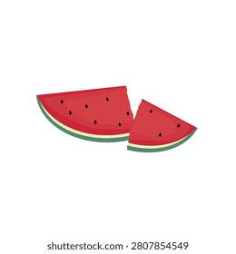 illustration of sliced ​​watermelon with fresh red watermelon flesh