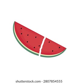 illustration of sliced ​​watermelon with fresh red watermelon flesh