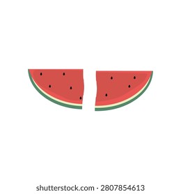illustration of sliced ​​watermelon with fresh red watermelon flesh