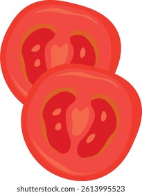 Illustration of Sliced Tomatoes Simple