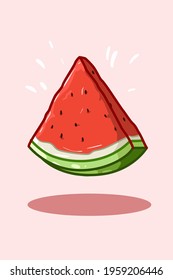 Illustration of a sliced watermelon