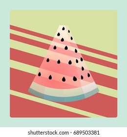 Illustration with sliced watermelon.