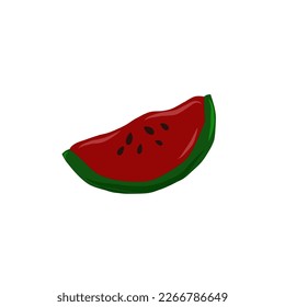 Illustration of sliced watermelon on a white background