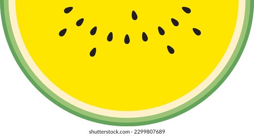 An Illustration of sliced yellow watermelon