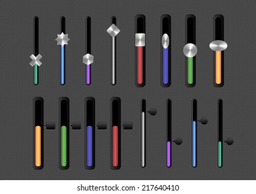 Illustration of slider and loading bars collection for web design 