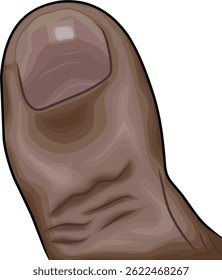 An illustration of a slightly dark colored big toe with the perfect combination to make aesthetic art.