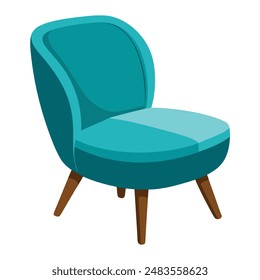 illustration of slipper chair with legs 