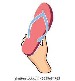 Ilustración de una zapatilla en la mano. Gestos de golpeo.