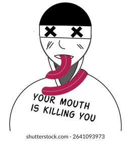 illustration of the slogan to be careful about what you say