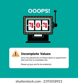An illustration of slot machine for 404 error page 