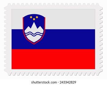 illustration Slovenia flag stamp