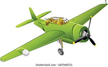 Illustration of small airplane, with white background vector