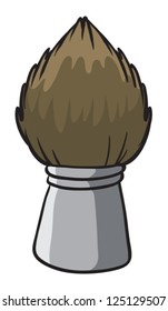 Illustration of a small bathroom brush on a white background