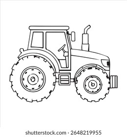 illustration of a small car tractor isolated on white background