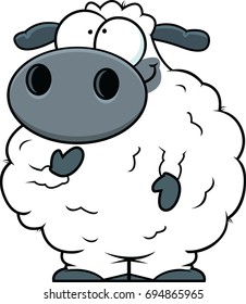 Illustration Small Cartoon Sheep Stock Vector (Royalty Free) 694865965