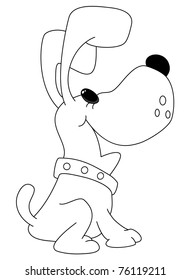 illustration of a small dog outlined