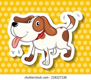 Illustration eines kleinen, stehenden Hundes