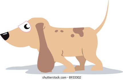 Illustration of a small dog is walking  Playful	