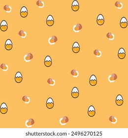 Ilustración de huevos Pequeños y huevos derramados