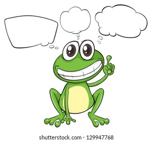 Illustration of a small frog with empty callouts on a white background