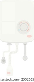 Illustration of small gas water heater for kitchen