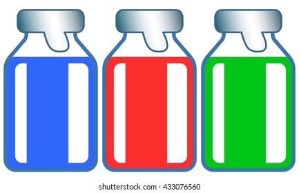 Illustration of the small glass vials set
