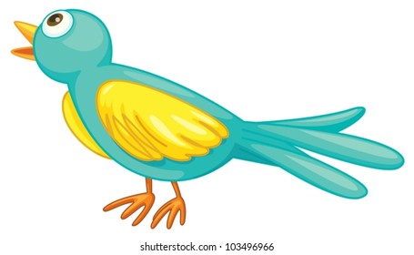 Illustration of a small green bird
