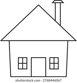 illustration of a small house in a cold weather area
