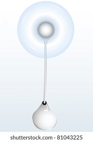 Illustration of the small included desktop fan