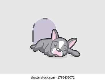 ilustración de un pequeño perro tumbado