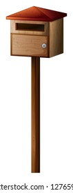 Illustration of a small mailbox on a white background