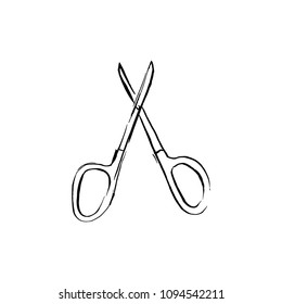 Illustration of small scissors.