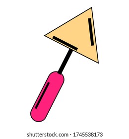 Ilustración de una pala pequeña. Ilustración vectorial de una herramienta de construcción. Fondo blanco. Adecuado para pegatinas y logotipos.