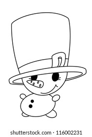 illustration of a small snowman outlined
