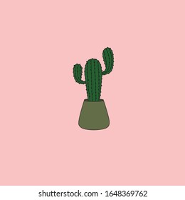 illustration of a small spring cactus