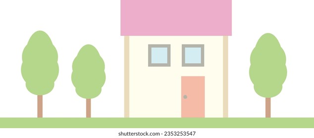 Illustration eines kleinen quadratischen Hauses