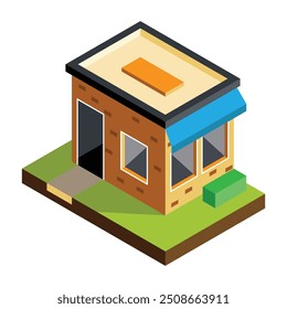 La ilustración de la Pequeña tienda isométrica